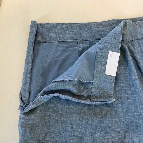 Ann Taylor Loft Women’s 12 Riviera Scallop Hem Shorts Chambray Linen Blend - Picture 8 of 12